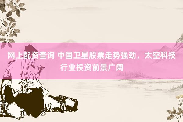 网上配资查询 中国卫星股票走势强劲，太空科技行业投资前景广阔