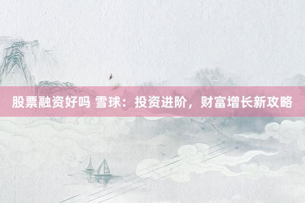 股票融资好吗 雪球：投资进阶，财富增长新攻略